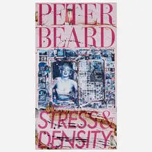 Peter Beard, Stress & Density exhibition poster, 2000, offset lithograph in colors with ink, blood and photo collage elements