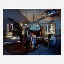 Gregory Crewdson, Untitled (Bedroom Tree), 2001-02, digital C-print mounted to aluminum