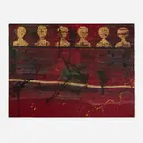 Daniel Argimon i Granell, Hermafroditas, 1966, oil, gold leaf and lace collage on canvas