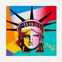 Peter Max, Liberty Head, 1998, acrylic on paper