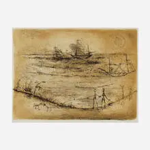 Zao Wou-ki, Marine, 1952, lithograph in colors