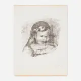 Pierre-Auguste Renoir, Claude Renoir, la tête baissée (from the L'album des douze lithographies originales de Pierre-Auguste Renoir portfolio), lithograph
