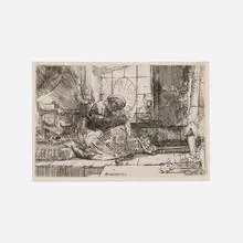 Rembrandt Harmensz van Rijn, The Virgin and Child with Cat and Snake, etching