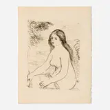 Femme nue assise (from the Théodore Duret's Histoire des peintres impressionnistes) by Pierre-Auguste Renoir, c. 1906, etching, sold Mar 2025
