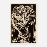 Max Pechstein, Weib vom Manne begehrt (from the Deutsche Graphiker der Gegenwart portfolio), woodcut