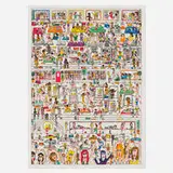 James Rizzi, Women Who Work Out, 1989, three-dimensional lithograph in colors