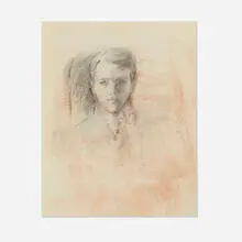 Arthur Beecher Carles, Boy with Pipe, Possible Self-Portrait, graphite and pastel on paper