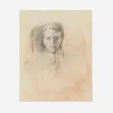 Arthur Beecher Carles, Boy with Pipe, Possible Self-Portrait, graphite and pastel on paper