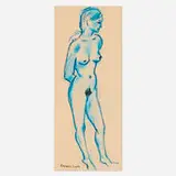 Raphael Soyer, Standing Female Nude, pastel on paper