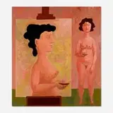 Arnold Blanch, Untitled (Model and her Portrait)
