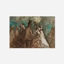 Constantin Guys, Untitled (Parisians), c. 1850, watercolor on paper