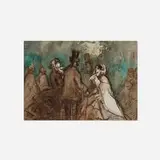 Constantin Guys, Untitled (Parisians), c. 1850, watercolor on paper