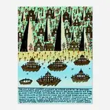 Howard Finster, The Out Sight Shores. Visions of Other Worlds., 1991, oil and ink on panel