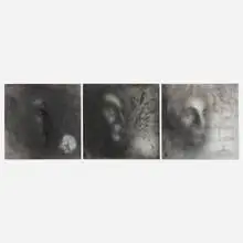Atirnomis, Portrait of Joel (triptych), 1977, acrylic, graphite and pastel