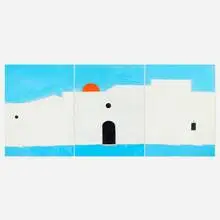 Ilse Getz, Island in the Sun (triptych), 1983, acrylic on canvas