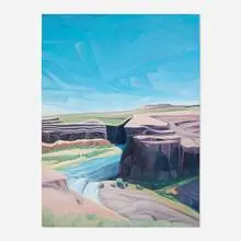 Lisa Gilley, Upper Palouse Falls, 2015, oil on wood