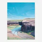 Lisa Gilley, Upper Palouse Falls, 2015, oil on wood