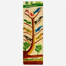 Aaron Birnbaum, Untitled (Birds on a Tree), oil on panel
