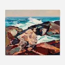Abraham Bogdanove, The Pool, oil on canvas