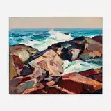 Abraham Bogdanove, The Pool, oil on canvas