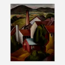 Howard Despeaux, Farm and Hillside, oil on board