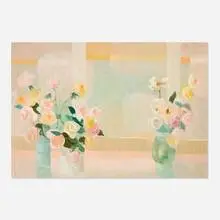 Hobson Pittman, Yellow & Pink Roses, oil on board