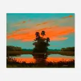 Harold Newton, Untitled (Florida Sunset), oil on board