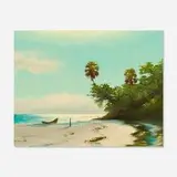 Harold Newton, Untitled (Florida Beach Scene), oil on board