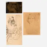 Arthur Beecher Carles, Three works, charcoal on paper, gelatin silver print, etching
