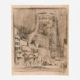 Earl Horter, Lower Market Street, graphite on paper