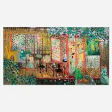 Fang Xiang, Untitled (Interior Scene), ink and watercolor on paper
