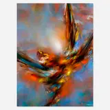 Bird of Paradise by Leonardo Nierman, oil on Masonite, sold Feb 2025
