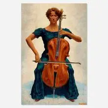 James Ormsbee Chapin, The Cello Player, oil on board