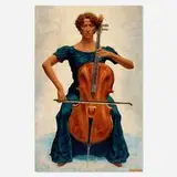 James Ormsbee Chapin, The Cello Player, oil on board