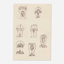Christina Ramberg, Untitled (Studies), 1972, ballpoint pen on paper