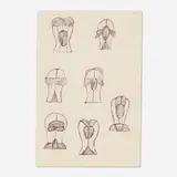 Christina Ramberg, Untitled (Studies), 1972, ballpoint pen on paper