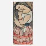 Fritzi Brod, Untitled (Woman in a Floral Skirt), 1937, watercolor on paper