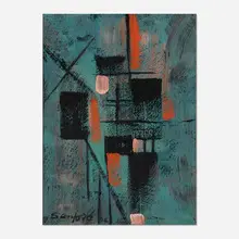 Walter Sanford, Untitled, 1966, acrylic on paper laid to board
