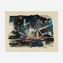 Edgar Miller, Untitled (drawing for The Century of Progress), 1933, gouache on paper