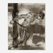 Leon Golub, No Escape Now, 2002, ink on paper