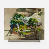 Don Baum, Riders in Grove, 1997, acrylic on board construction, wood