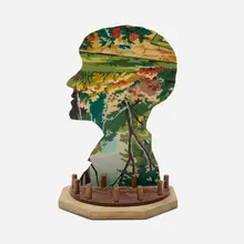 Don Baum, Head, paint on board and wood construction