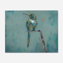 Karl Priebe, Jacamar in Tobago, 1962, watercolor and gouache on paper