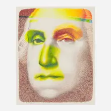 Ed Paschke, G.W. Face I, 1990, mixed media on paper