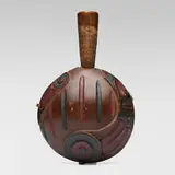 Tlingit, Feast rattle, carved and painted wood, fibers