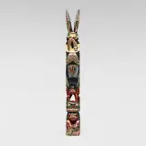 Pacific Northwest, Model totem pole, painted and carved wood