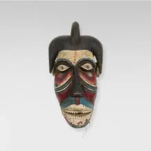 African, Large mask, carved and painted wood