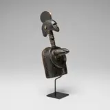 Senufo, Degele mask with female figure, carved and painted wood