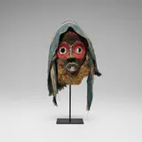 Dan, Mask, carved and painted wood, fibers, cloth