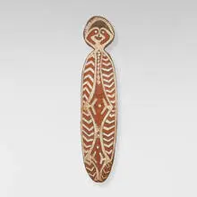 Gope (spirit board) by Papuan, carved and painted wood, sold Dec 2025
